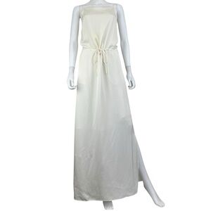 Theory Cream 100% Silk Maxi Dress Size S